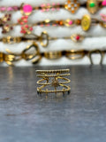 Bague dorée motif soleil - vue produit