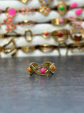 Bague rose et orange entrelacée - vue produit