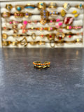 Bague dorée et orange double rang - vue produit